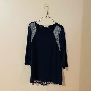 Le Lis Mixed Material Top